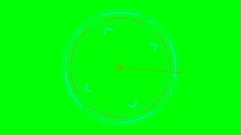 Abstract circular hud interface element on a vibrant green background screen Stock Footage 340904535