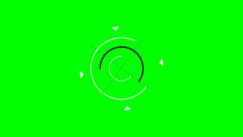 Abstract circular hud interface element with a vibrant green background Stock Footage 340904814