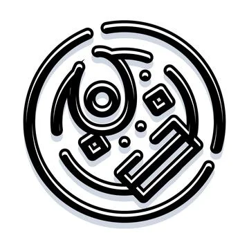 Abstract circular icon with geometric shapes design Stock Illustration