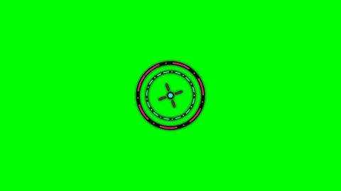 Abstract circular icon with rotating elements on a vibrant green background Stock Footage 340266512