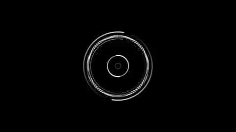 Abstract Circular Interface Animation with HUD Elements Stockbeeldmateriaal 347007397