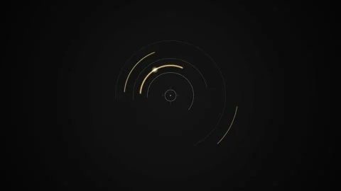 Abstract circular interface design element featuring thin glowing golden li.. Stock Footage 346723545