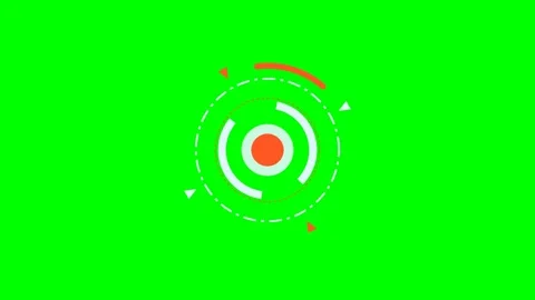 Abstract circular interface element isolated on a vivid green background Stock Footage 340900749
