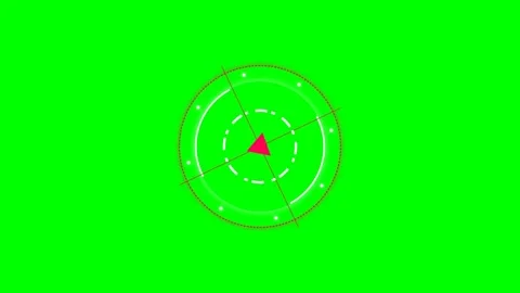 Abstract circular interface element with rotating arrow on green screen Stock Footage 340904006