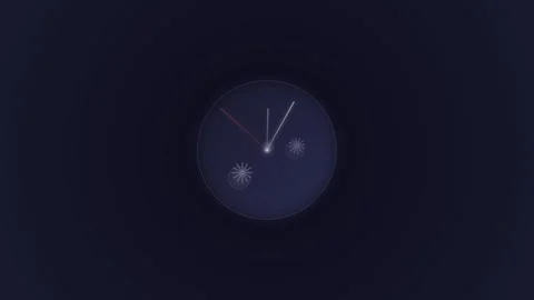 Abstract circular interface with glowing light particles in dark space Video stock 335118225