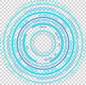 Abstract circular interface graphic is rotating on transparent background, Stock Illustration