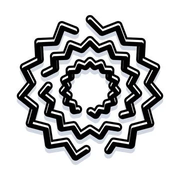 Abstract circular jagged zigzag pattern graphic design element Illustrazione stock