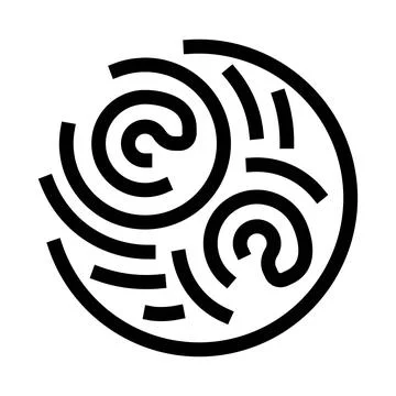 Abstract circular labyrinth symbol creating dynamic motion Stock-Illustration