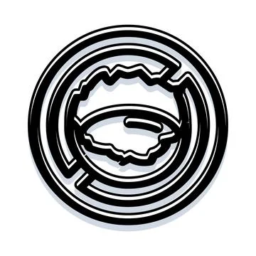 Abstract circular labyrinth symbol representing challenge and complexity Stock Illustration