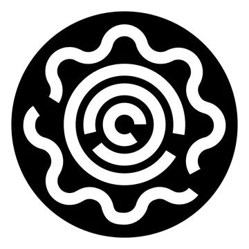 Abstract circular labyrinth symbol with wavy details Stockillustratie
