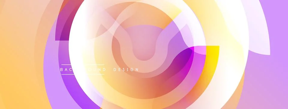 Abstract circular layers create dynamic visual flow. Soft gradients blend peach, 스톡 일러스트