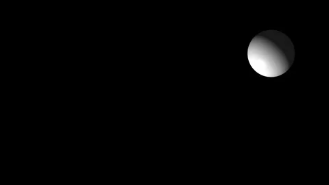 Abstract circular light animation appearing as a glowing planet in dark spa.. Video stock 337805185