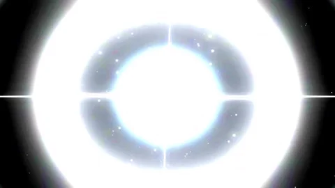 Abstract circular light flares expanding and contracting with subtle starbu.. Video stock 347017713