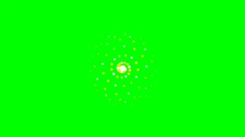 Abstract circular light particle animation on a vibrant chroma key green scre Video stock 340904914