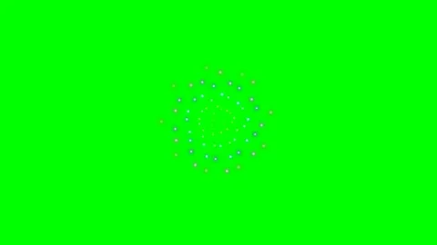 Abstract circular light pattern pulsating against a vibrant green background Stock Footage 340266257