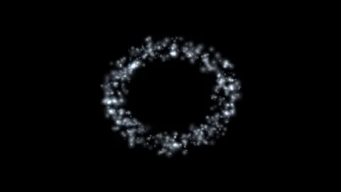 Abstract circular light ring glowing particles motion loop isolated on blac.. Vidéo 345896096