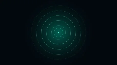 Abstract circular light ripple pattern featuring glowing teal dotted lines 動画素材 338311287