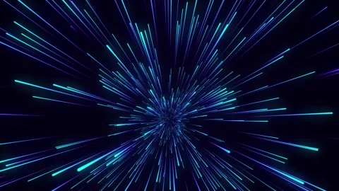 Abstract circular light speed background. Dynamic blue lines. Видео 229119641