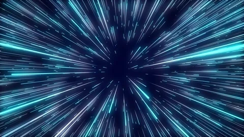 Abstract circular light speed background. Dynamic blue lines. Видео 240189476