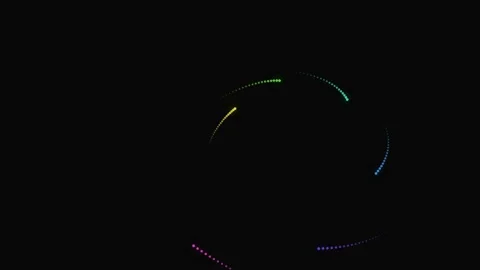 Abstract circular light trails forming a minimalist pattern on black background 库存影片 335117596
