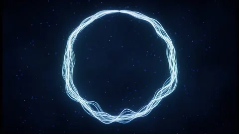 Abstract circular light waves dynamic motion on dark background with subtle.. Video stock 332382902