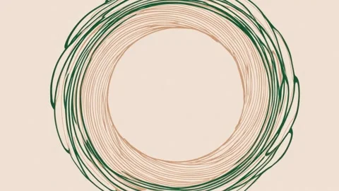 Abstract circular line border with copy space, hand drawn digital stop moti.. Stock Footage 342046415