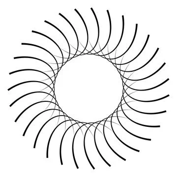 Abstract Circular Line Pattern with Geometric Ring Stock Illustration