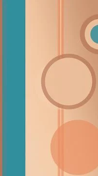 Abstract circular line pattern in soft pastel beige and teal, creating a ca.. Stock Illustration