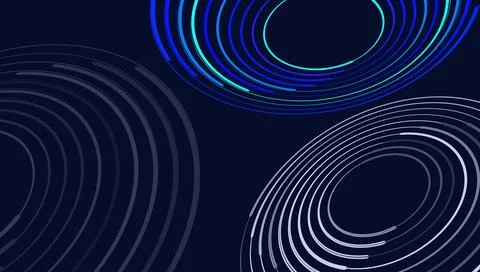 Abstract Circular Line Rings Modern Technology Background イラスト素材