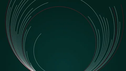Abstract circular lines on dark green background Stock Footage 330167797