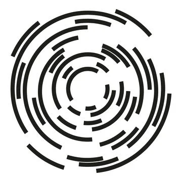 Abstract circular lines forming a data technology vortex Stock Illustration