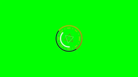 Abstract circular loading animation with a central star on green screen Stock Footage 340904943
