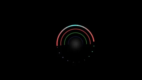 Abstract circular loading animation with colorful concentric rings on black 库存影片 335117874