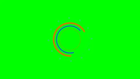 Abstract circular loading animation elements on a bright green background Stock Footage 340267729