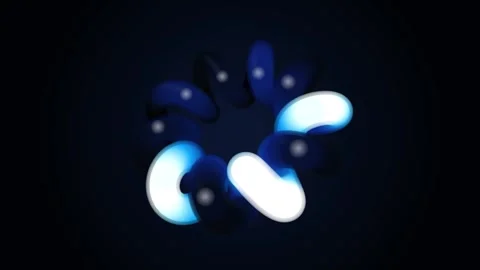 Abstract circular loading animation with glowing blue gradient nodes on dar.. Stock-Footage 342784547