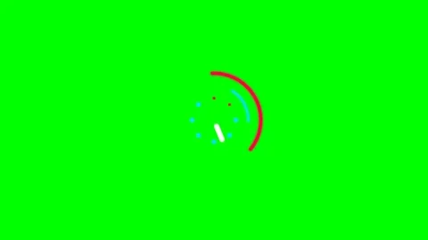 Abstract circular loading animation icon on a vibrant green screen background Stock Footage 340266519