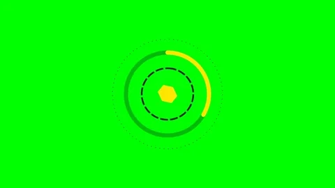 Abstract circular loading animation icon on a vibrant green screen background Stock Footage 340266944