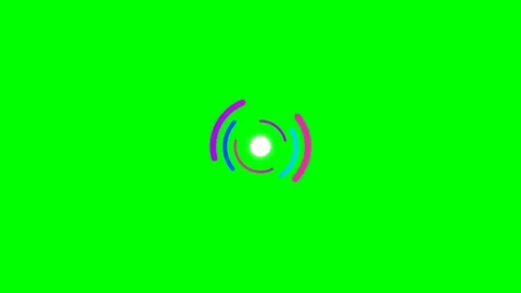 Abstract circular loading animation icon on a vibrant green background screen Stock Footage 340267265