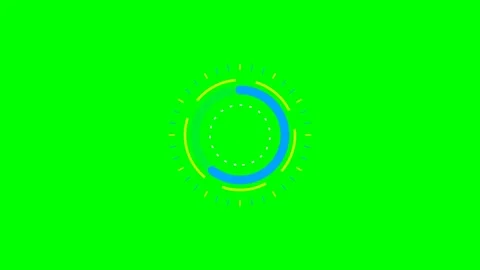 Abstract circular loading animation icon on a vibrant green screen background Stock Footage 340900318