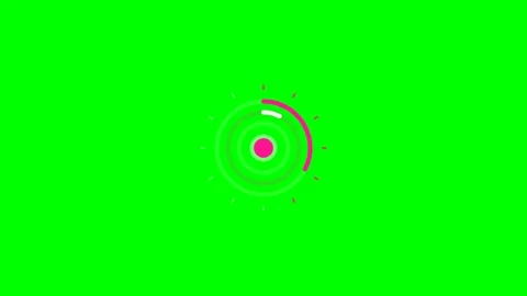 Abstract circular loading animation icon on a vibrant green screen background Stock Footage 340901624
