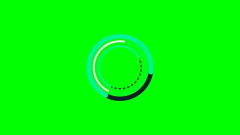 Abstract circular loading animation icon on a vibrant green background screen Stock Footage 340901741