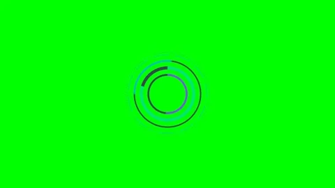 Abstract circular loading animation icon set against a solid green background Stock Footage 340903448