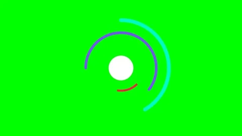 Abstract circular loading animation icon on a vibrant chroma green background Stock Footage 340903453