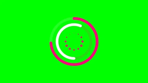 Abstract circular loading animation icon set on a vibrant green background Stock Footage 340903618