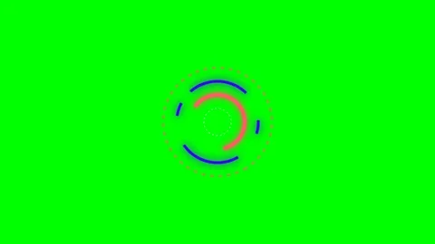 Abstract circular loading animation icon set against a vibrant green screen Stock Footage 341823709
