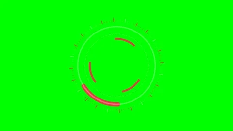 Abstract circular loading animation with red segments on green background Stock Footage 340902528