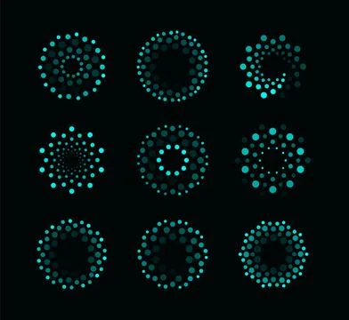 Abstract circular loading process indicators vector illustrations set Stock Illustration