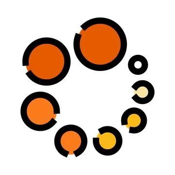 Abstract circular loading progress indicator changing colors イラスト素材