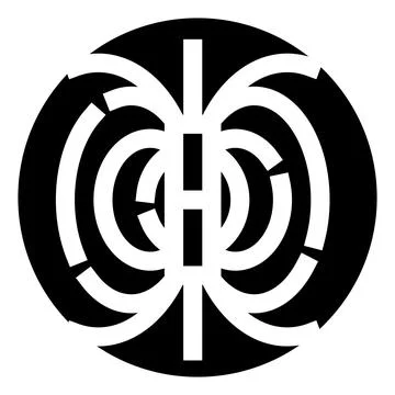 Abstract circular logo black white design element Stock Illustration