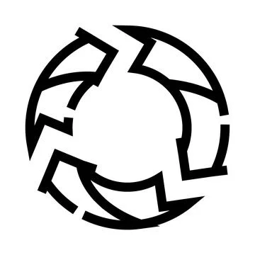 Abstract circular logo creating a continuous rotation concept Stock Illustration